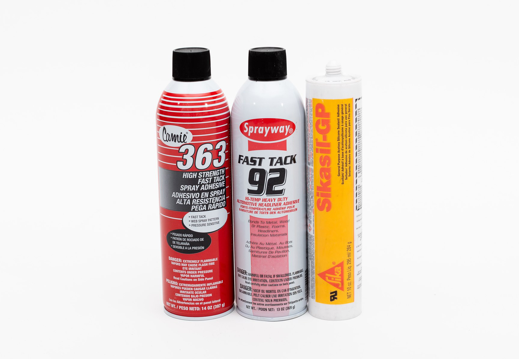 Bottles of high temperature adhesives and glues